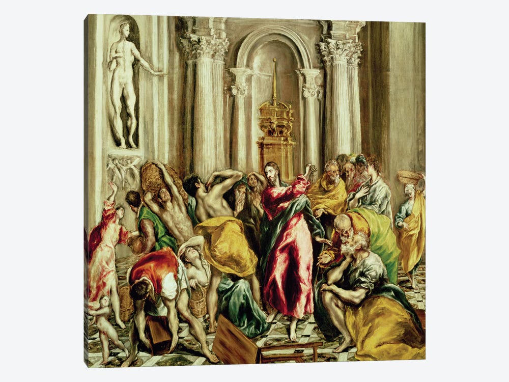 Jesus Driving The Merchants From The Temple, 1610-14 by El Greco 1-piece Canvas Art
