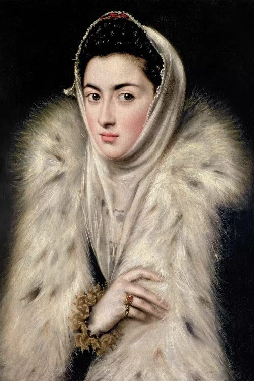 Lady In A Fur Wrap (Stirling Maxwell Collectioun At The Pollok House) by El Greco wall art