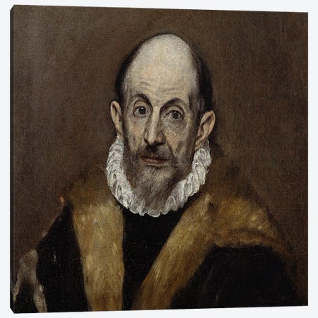 Portrait Of An Old Man, c.1590-1600 Canvas Print #BMN6156} by El Greco Canvas Artwork