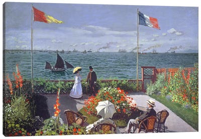 The Terrace at Sainte-Adresse, 1867  Canvas Art Print - Best Selling Floral Art