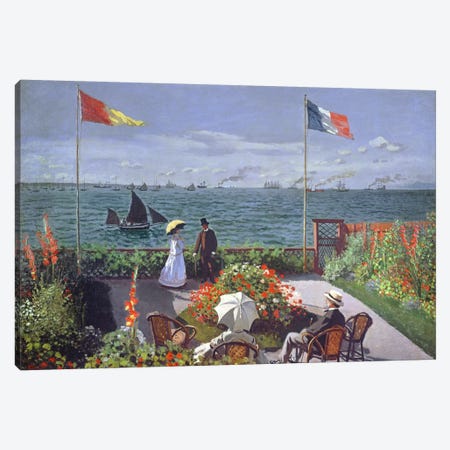 The Terrace at Sainte-Adresse, 1867  Canvas Print #BMN616} by Claude Monet Canvas Wall Art