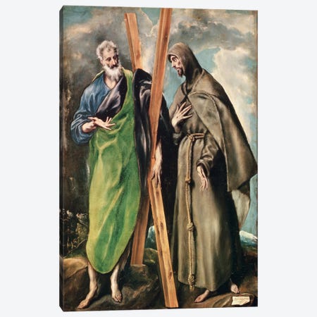 St. Andrew And St. Francis Of Assisi Canvas Print #BMN6183} by El Greco Canvas Wall Art