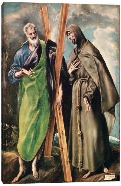 St. Andrew And St. Francis Of Assisi Canvas Art Print - Saints