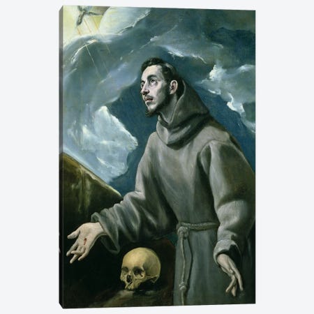 St. Francis Receiving The Stigmata (Private Collection) Canvas Print #BMN6191} by El Greco Canvas Art Print