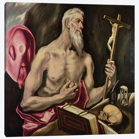 St. Jerome Canvas Print #BMN6197} by El Greco Canvas Artwork