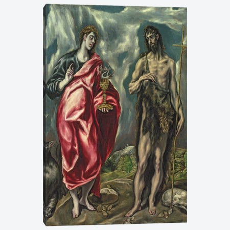 St. John The Evangelist And St. John The Baptist, 1605-10 Canvas Print #BMN6201} by El Greco Canvas Print