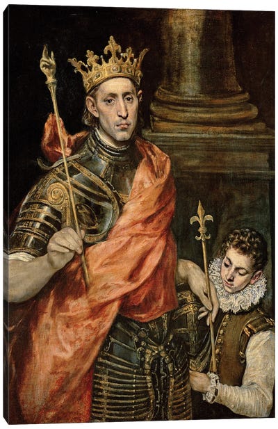 St. Louis And His Page, c.1585-90 Canvas Art Print - El Greco