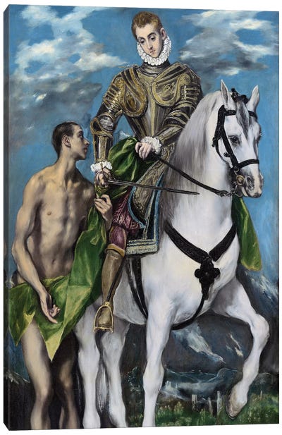 St. Martin And The Beggar, 1597-99 (National Gallery Of Art - Washington, D.C.) Canvas Art Print - El Greco