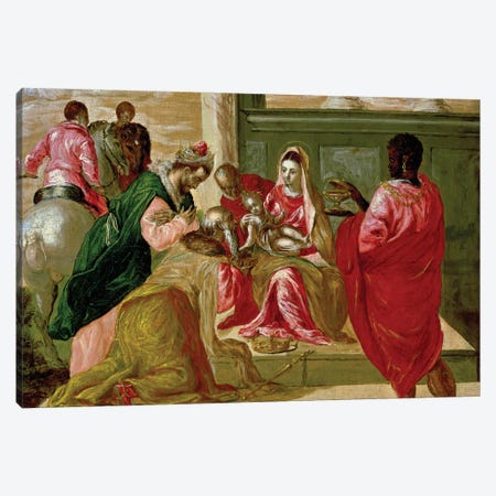 The Adoration Of The Magi, 1567-70 Canvas Print #BMN6210} by El Greco Canvas Wall Art