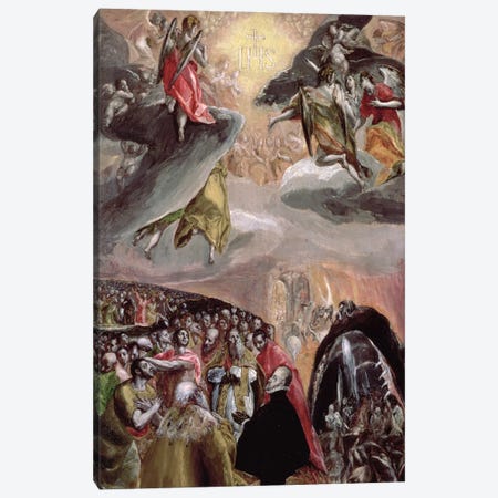 The Adoration Of The Name Of Jesus, c.1578 (National Gallery - London) Canvas Print #BMN6212} by El Greco Canvas Artwork