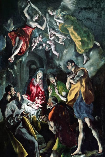 El Greco: The Adoration Of The Shepherds (The Original Santo Domingo el Antiguo Altarpiece), c.1603-14 (Museo del Prado) by El Greco