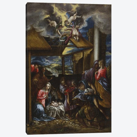 The Adoration Of The Shepherds, c.1576-77 (San Diego Museum Of Art) Canvas Print #BMN6216} by El Greco Canvas Print