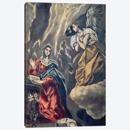 The Annunciation (Museo de Santa Cruz) Canvas Print #BMN6219} by El Greco Canvas Wall Art