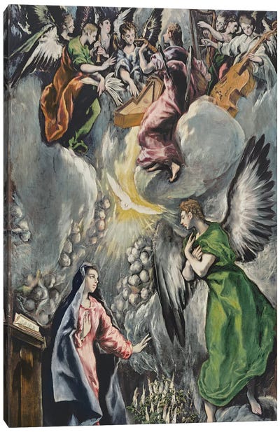 The Annunciation (Museo del Prado) Canvas Art Print - El Greco