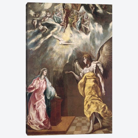 The Annunciation (Private Collection) Canvas Print #BMN6221} by El Greco Canvas Print