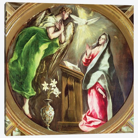 The Annunciation, 1597-1603 (Hospital de la Caridad) Canvas Print #BMN6223} by El Greco Art Print