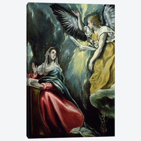 The Annunciation, c.1575 (Private Collection) Canvas Print #BMN6226} by El Greco Canvas Art