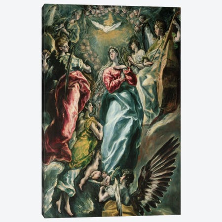 The Assumption Of The Virgin, 1607-13 (Museo de Santa Cruz) Canvas Print #BMN6230} by El Greco Canvas Wall Art