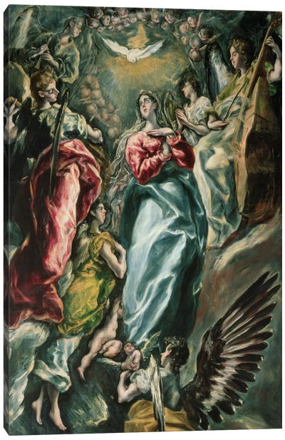 The Assumption Of The Virgin, 1607-13 (Museo de Santa Cruz) Canvas Art Print - El Greco