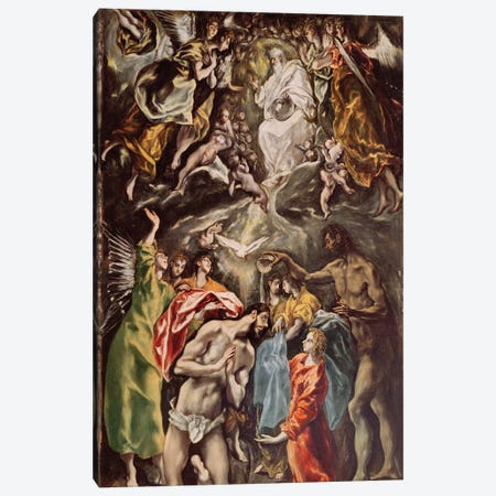 The Baptism Of Christ, c.1608-14 (Hospital de Tavera) Canvas Print #BMN6233} by El Greco Canvas Wall Art