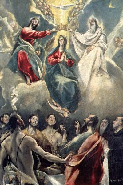 The Coronation Of The Virgin (Museo de Santa Cruz) by El Greco multi panel art