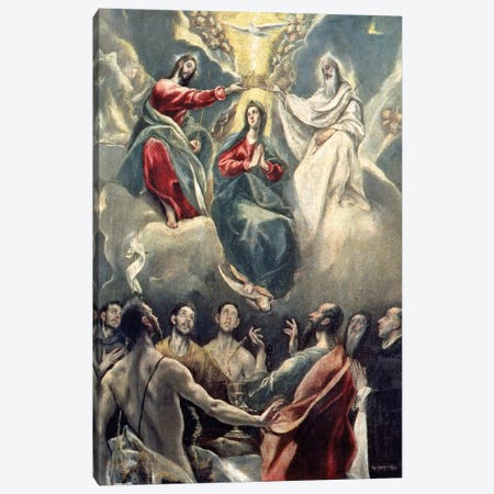 The Coronation Of The Virgin (Museo de Santa Cruz) Canvas Print #BMN6236} by El Greco Canvas Print