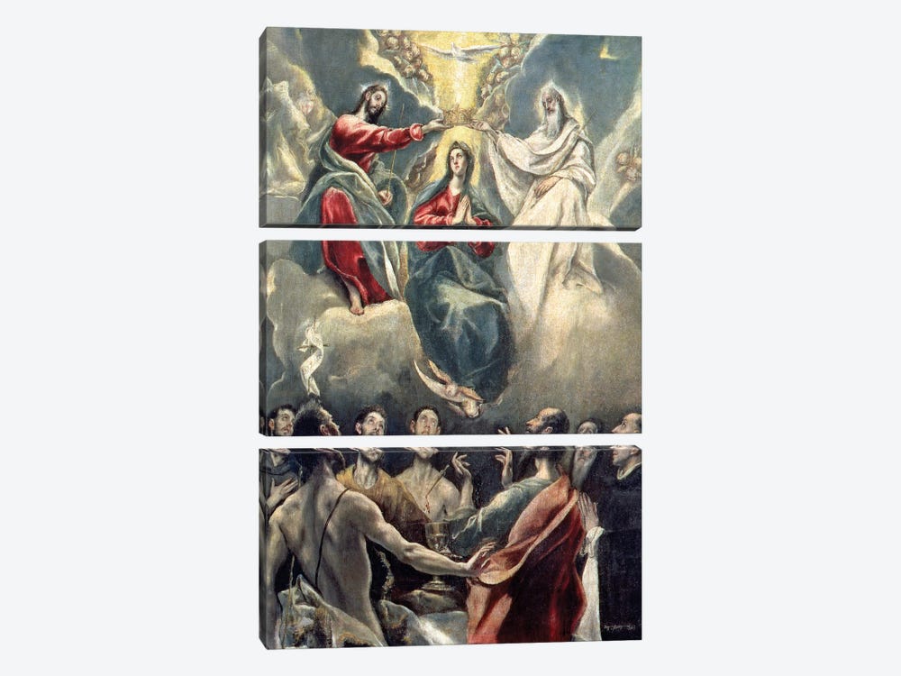 The Coronation Of The Virgin (Museo de Santa Cruz) by El Greco 3-piece Art Print