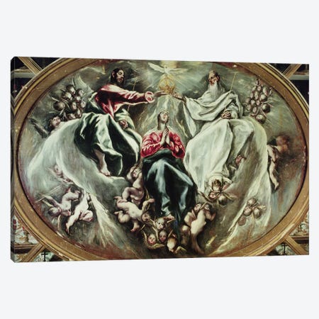 The Coronation Of The Virgin, 1597-1603 (Hospital de la Caridad) Canvas Print #BMN6237} by El Greco Art Print