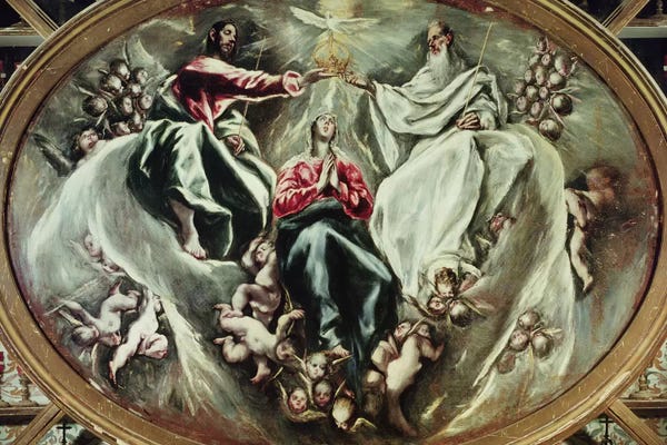 El Greco: The Coronation Of The Virgin, 1597-1603 (Hospital de la Caridad) by El Greco