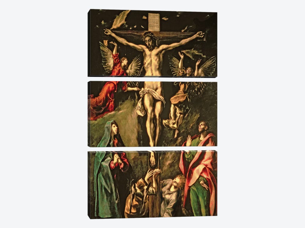 The Crucifixion, c.1584-1600 (Museo del Prado) 3-piece Canvas Art