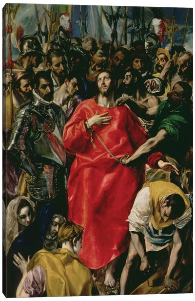 The Disrobing Of Christ, 1577-79 (Toledo Cathedral) Canvas Art Print - El Greco
