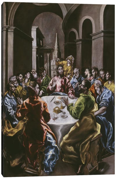 The Feast In The House Of Simon, 1608-14 Canvas Art Print - The Last Supper Reimagined