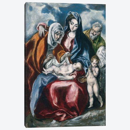 The Holy Family With Saint Anne And The Infant John The Baptist, c.1595-1600 (National Gallery Of Art - Washington, D.C.) Canvas Print #BMN6248} by El Greco Canvas Print
