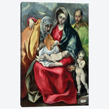 The Holy Family With St. Elizabeth (Museo de Santa Cruz) Canvas Print #BMN6249} by El Greco Canvas Art Print