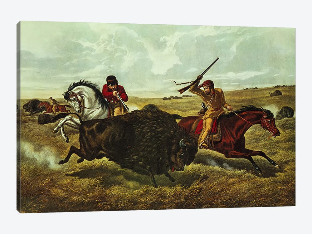 Life on the Prairie - the Buffalo Hunt, 1862  1-piece Art Print