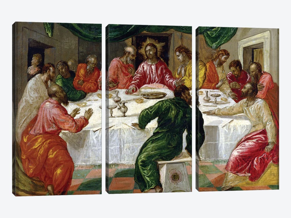 The Last Supper, 1567-70 by El Greco 3-piece Canvas Artwork