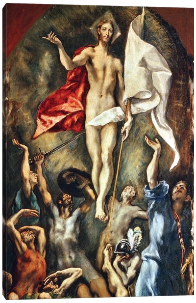 The Resurrection, 1584-94 Canvas Art Print - El Greco