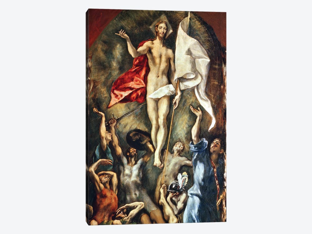 The Resurrection, 1584-94 by El Greco 1-piece Canvas Print