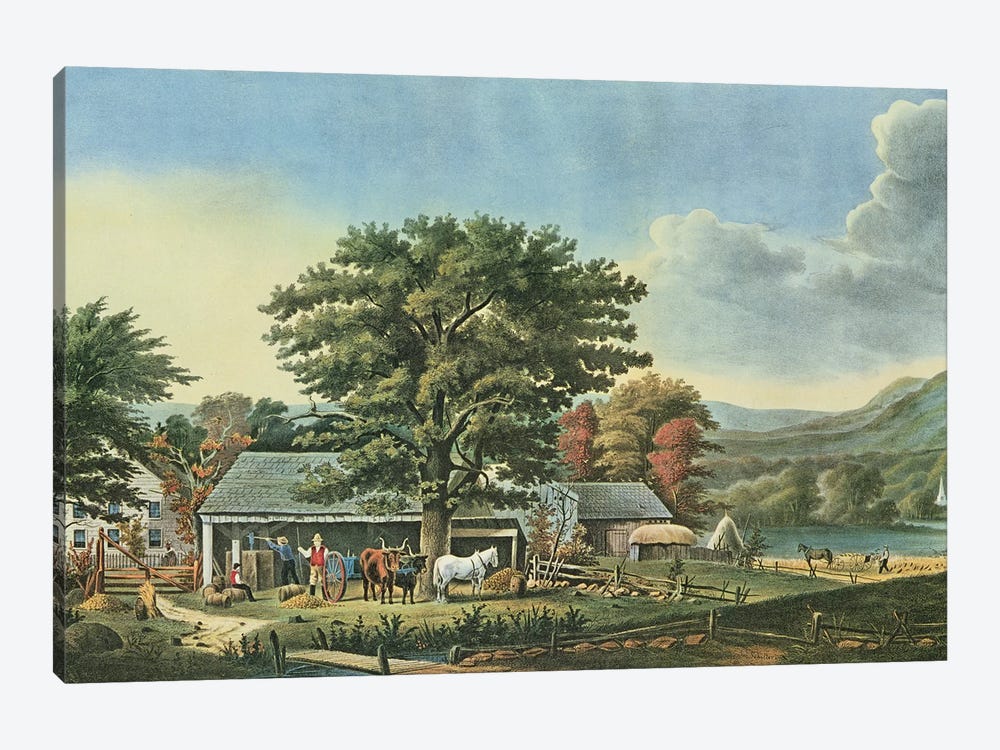 Autumn in New England - Cider Making, 1866  1-piece Canvas Art