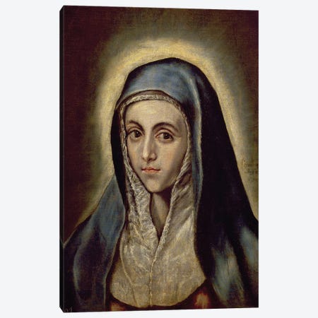 The Virgin Mary, c.1594-1604 (Museo del Prado) Canvas Print #BMN6262} by El Greco Canvas Print
