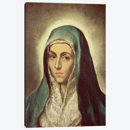 The Virgin Mourning (Musee des Beaux-Arts de Strasbourg) Canvas Print #BMN6264} by El Greco Canvas Wall Art
