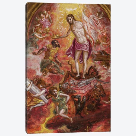 Top Two-Thirds, Allegory Of The Christian Knight (Front Side Of Central Panel From El Greco's Portable Altar) Canvas Print #BMN6269} by El Greco Canvas Print