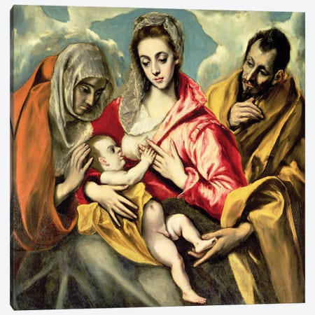 Virgin And Child With St. Anne And St. Joseph, 1587-96 (Hospital de Tavera) Canvas Print #BMN6272} by El Greco Canvas Artwork