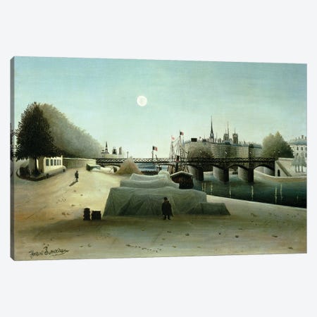 A View Of the Ile Saint-Louis From Port Saint-Nicolas, Evening, c.1888 Canvas Print #BMN6274} by Henri Rousseau Canvas Print