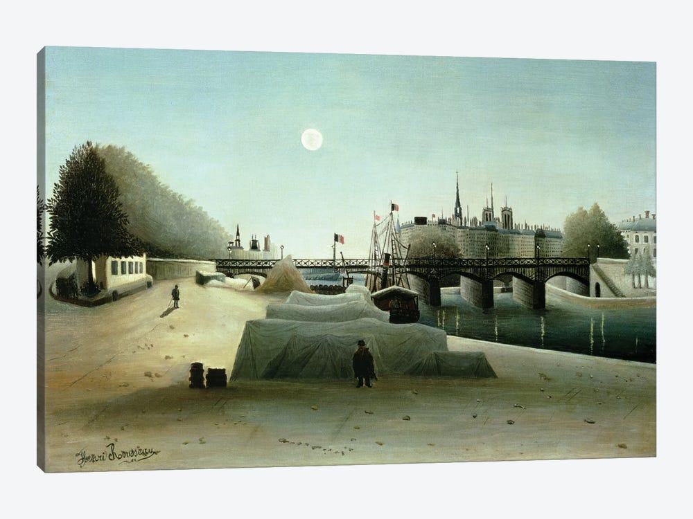 A View Of the Ile Saint-Louis From Port Saint-Nicolas, Evening, c.1888 by Henri Rousseau 1-piece Canvas Print