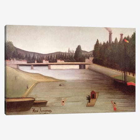 Bathing At Alfortville Canvas Print #BMN6277} by Henri Rousseau Canvas Print