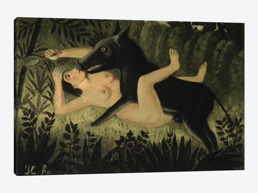 Beauty And The Beast, c.1908 by Henri Rousseau 1-piece Canvas Print