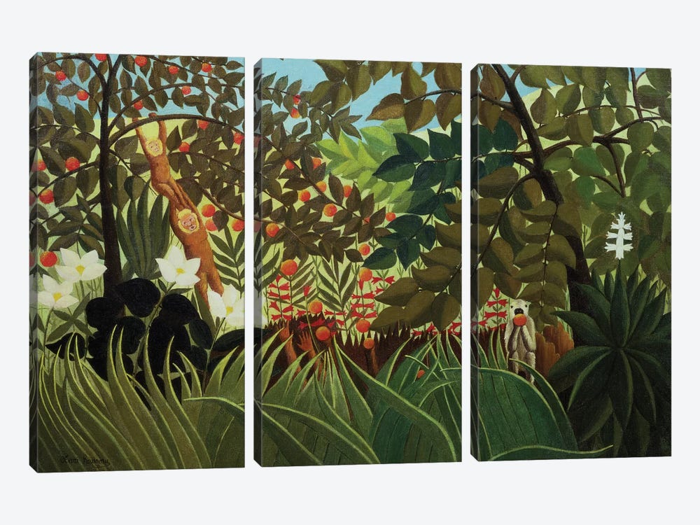 Exotic Landscape (Suzuki Collection) by Henri Rousseau 3-piece Canvas Artwork
