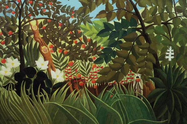 Primates: Exotic Landscape (Suzuki Collection) by Henri Rousseau