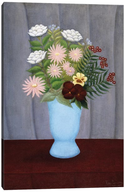 Fleurs de Jardin (Garden Flowers), c.1909-10 Canvas Art Print - Henri Rousseau